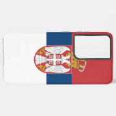 サムスンギャラクシーS21ウルトラケースとセルビア国旗 SAMSUNG GALAXYケース (左側面)