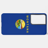 サムスンギャラクシーS21ウルトラケースモンタナ国旗 SAMSUNG GALAXYケース (左側面)