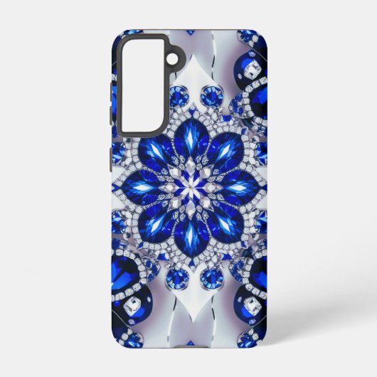 サムスンギャラクシーS21ケースブルーホワイトカラー SAMSUNG GALAXYケース (裏面)