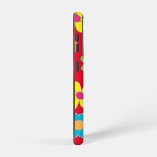 サムスンギャラクシーS21レッドフローリー電話ケース SAMSUNG GALAXYケース (右側面)