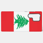 サムスンギャラクシーS22ウルトラケースとレバノン国旗 SAMSUNG GALAXYケース (裏面横)