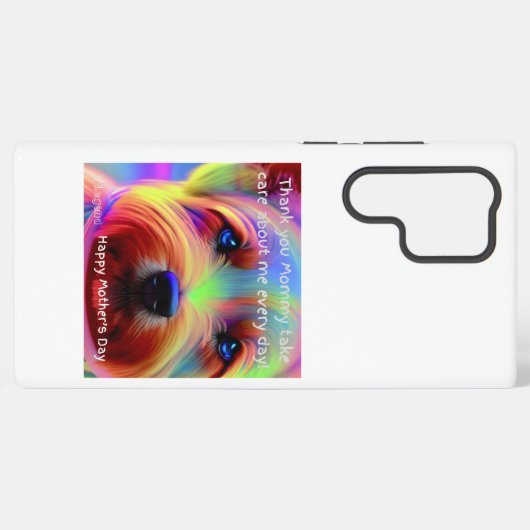 サムスンギャラクシーS22ウルトラケースマザーにかわいい犬 SAMSUNG GALAXYケース (裏面横)