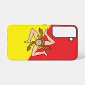 サムスンギャラクシーS22ケース国旗、シチリア、イタリア SAMSUNG GALAXYケース (裏面横)