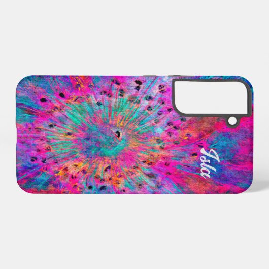 サムスンギャラクシーS22ケース抽象芸術花 SAMSUNG GALAXYケース (裏面横)