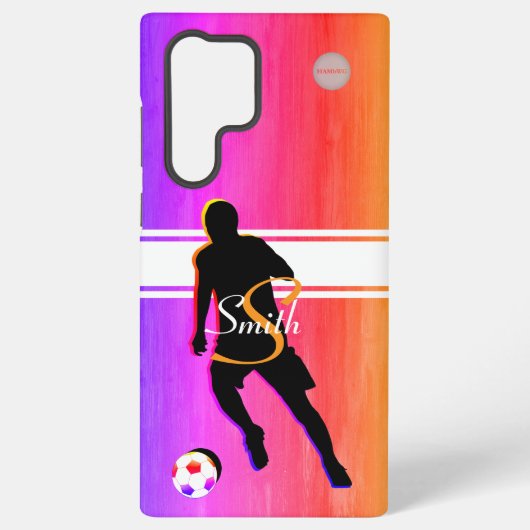 サムスン携帯電話ケースサッカーグラフィックw名前 samsung galaxyケース (裏面)