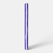 サムスン銀河系電話ケース青ストライプい SAMSUNG GALAXYケース (左側面)