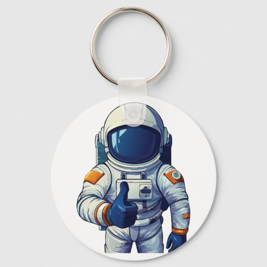 サムズアップする宇宙飛行士 キーホルダー (正面)