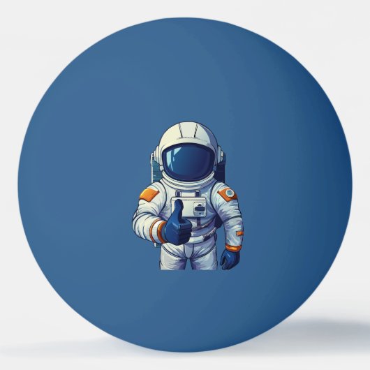 サムズアップする宇宙飛行士 卓球ボール (正面)