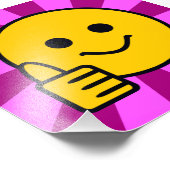 サムズアップハッピーイエロー顔 フォトプリント            (角)