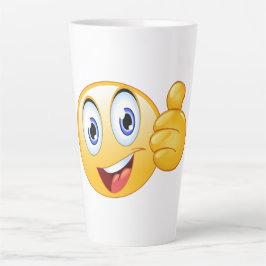 サムズアップ絵文字 よくやった 笑顔 カフェラテマグ