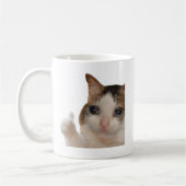 サムズアップOK猫ミームマグカップ両面 コーヒーマグカップ (左)