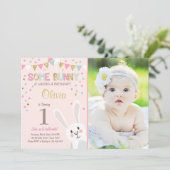 サムバニーイースター春誕生日招待状 招待状 (スタンド正面)