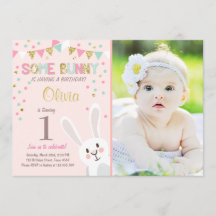 サムバニーイースター春誕生日招待状