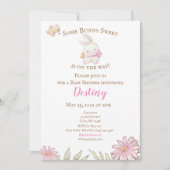 サムバニーピンクベビーシャワー招待状  招待状 (正面)