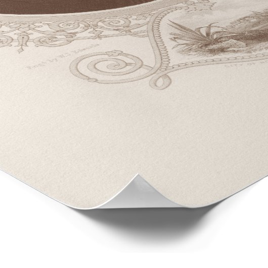 サムヒューストンエングレービングポートレート ポスター (角)