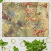 サムベリーナとプリンス結婚のヴィンテージ童話 キッチンタオル (折り畳み)