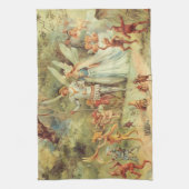 サムベリーナとプリンス結婚のヴィンテージ童話 キッチンタオル (縦)