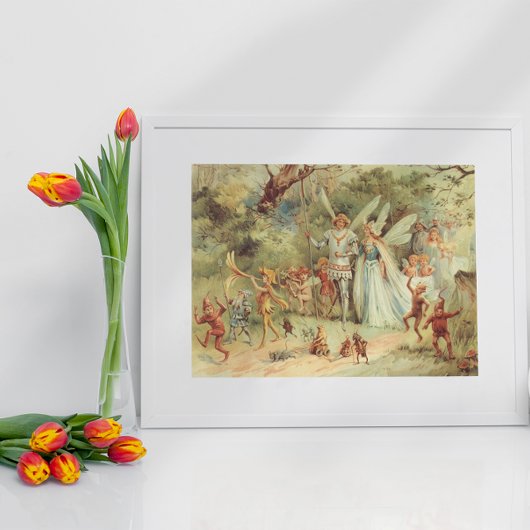 サムベリーナとプリンス結婚のヴィンテージ童話 ポスター