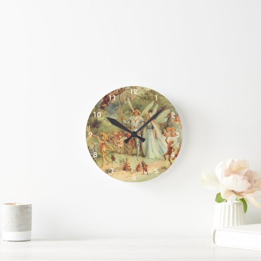 サムベリーナとプリンス結婚のヴィンテージ童話 ラウンド壁時計 (ホーム)