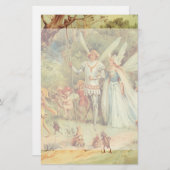 サムベリーナとプリンス結婚のヴィンテージ童話 便箋 (正面/裏面)