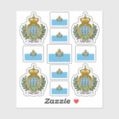 サムマリネ州のシンボル/腕と旗のコート シール (シート)