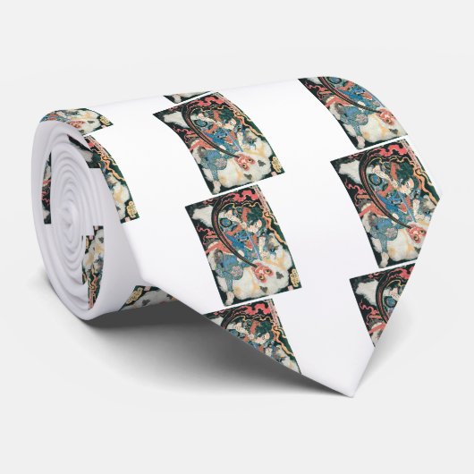 サムライが鬼を殺す古代日本のの絵画人 ネクタイ (ロール)