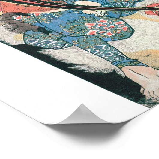 サムライが鬼を殺す古代日本のの絵画人 ポスター (角)