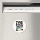 サムライが鬼を殺す古代日本のの絵画人 マグネット (インサイチュ (食洗機))