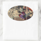 サムライとスカルシール 楕円形シール (バッグ)