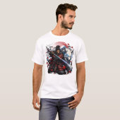 サムライと白狼マグカップ | 日本の戦士ファンタジー Tシャツ (正面フル)