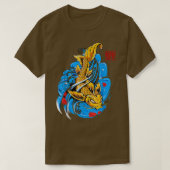 サムライの魚と波(2) Tシャツ (デザイン正面)