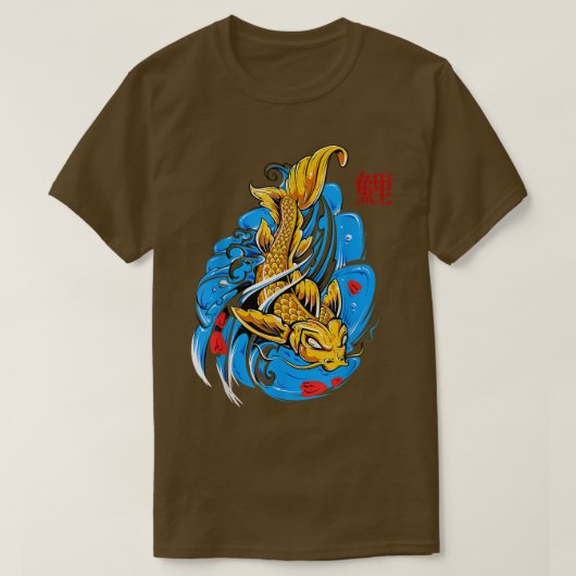 サムライの魚と波(2) Tシャツ (デザイン正面)
