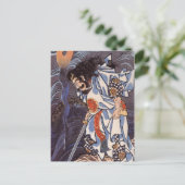 サムライアンドウォータードラゴンヴィンテージ日本のプリント ポストカード (スタンド正面)