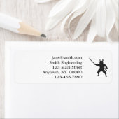 サムライウォリアーと剣 – バックカラーを選択 ラベル (インサイチュ)