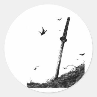 サムライウォリアーのステッ日本のク – インクアートヴィニー ラウンドシール