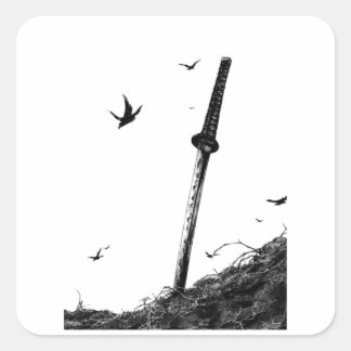 サムライウォリアーのステッ日本のク – Ink Art Vinyl スクエアシール