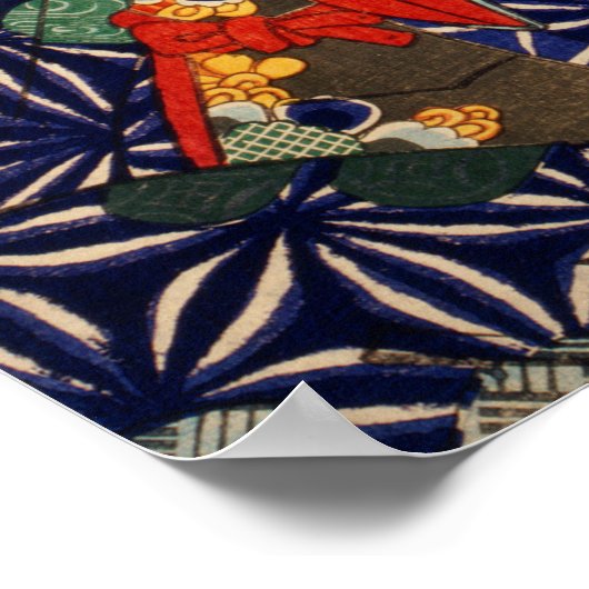 サムライウォリアーのポスター壁画ヴィンテージ 日本の ポスター (角)