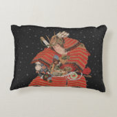 サムライウォリアーヴィンテージ日本のアート アクセントクッション (裏面)