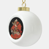 サムライウォリアーヴィンテージ日本のアート セラミックボールオーナメント (右)