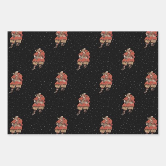 サムライウォリアーヴィンテージ日本のアート ラッピングペーパーシート (正面3)