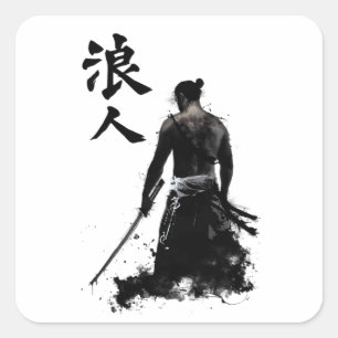 「サムライウォリアー日本のシール – Ink Art Vinyl スクエアシール