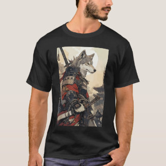 サムライウルフ 女性 男性 ビンテージ 日本 かわいい Tシャツ