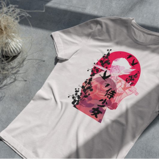 サムライウーマンアニメ Tシャツ