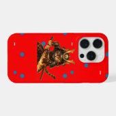 サムライオレンジ猫 - 大胆ポップアートiPhoneケース iPhoneケース (裏面横)
