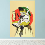 サムライカエルと赤い太陽 キャンバスプリント (インサイチュ (ウッドフロア))