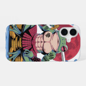 サムライカエル戦士アート iPhone 16ケース (裏面横)