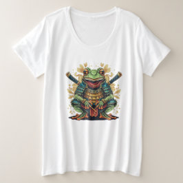 サムライカエル戦士 レディースプラスサイズTシャツ プラスサイズTシャツ