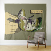 サムライカエル：蓮の守り タペストリー (インサイチュ(横))