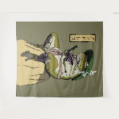 サムライカエル：蓮の守り タペストリー (正面(横))