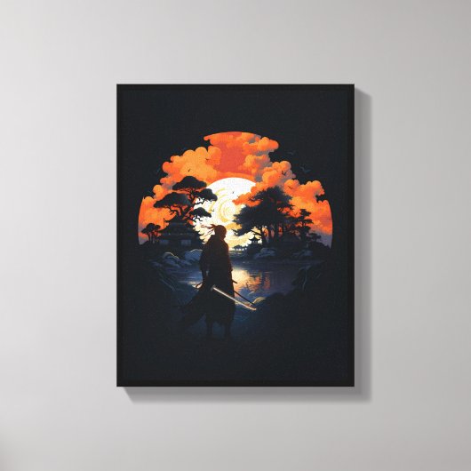 サムライカタナジャパン忍者戦士キャンバス印刷 キャンバスプリント (正面)